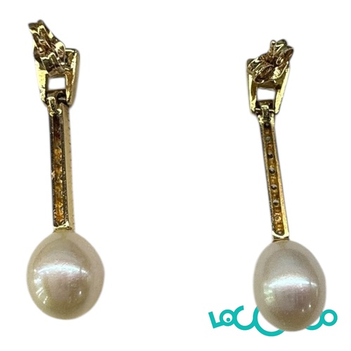 Pendientes largos en oro 18k , circonitas (