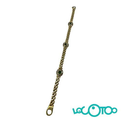Pulsera Oro malla panthere con 3 rosetones 