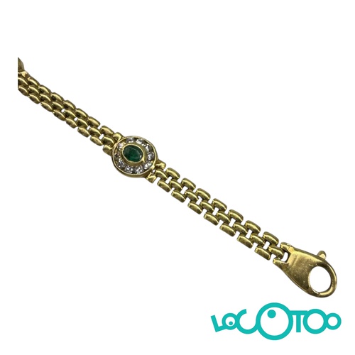 Pulsera Oro malla panthere con 3 rosetones 