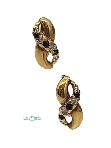 Pendientes Oro PENDIENTES PIEDRAS 8 BLANCAS