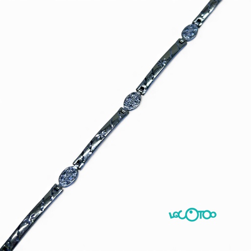 Pulsera Oro blanco 18K y circonitas 