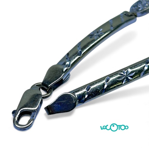 Pulsera Oro blanco 18K y circonitas 