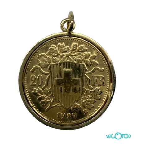 Colgante Oro Moneda 20 francos suizos de 19