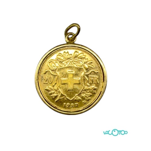Colgante Oro Moneda 20 francos suizos de 19