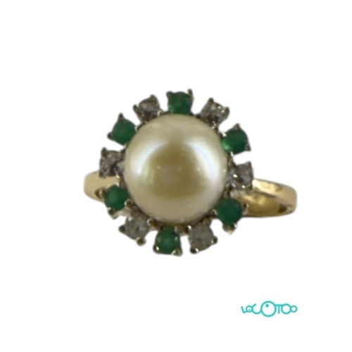 Anillo Oro 18k , perla cultivada de 8,5 mmy