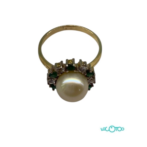 Anillo Oro 18k , perla cultivada de 8,5 mmy