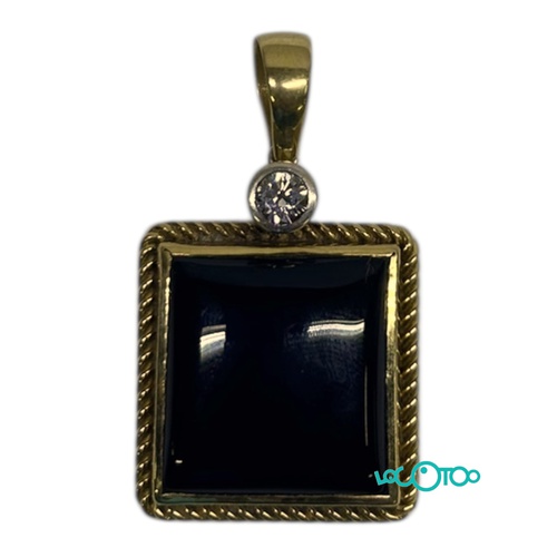 Colgante Oro 18k con diamante y onix