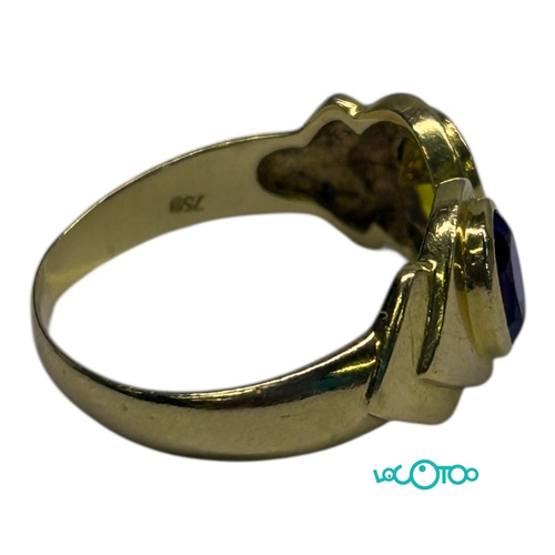 Anillo Oro 18K con circonitas de colores 