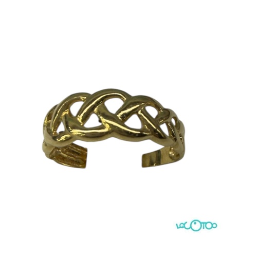 Anillo Oro 18 k , trenzado , ancho cima 6,7