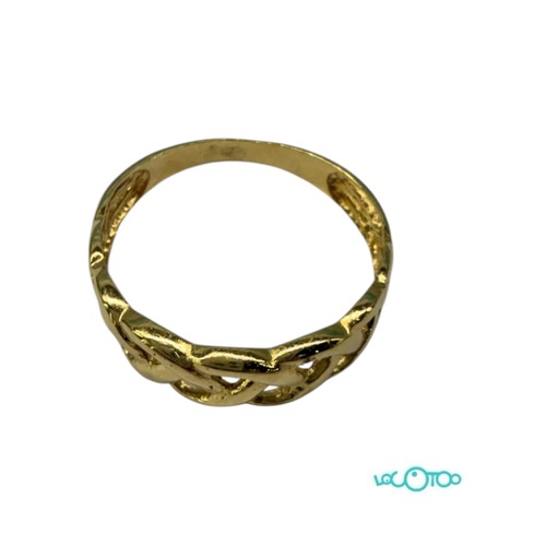 Anillo Oro 18 k , trenzado , ancho cima 6,7