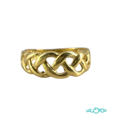 Anillo Oro 18 k , trenzado , ancho cima 6,7