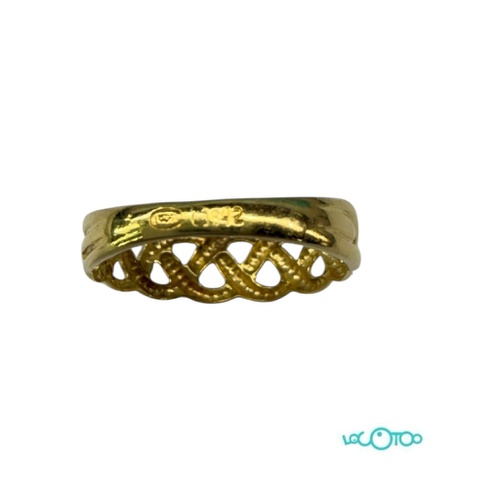 Anillo Oro 18 k , trenzado , ancho cima 6,7