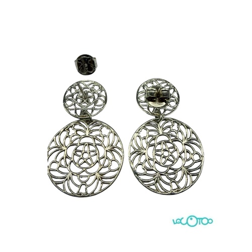 Pendientes Plata TOUS  925 , dibujo floral 