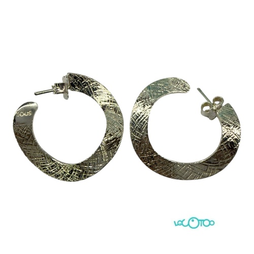 Pendientes de aro plata 925 , planos , dibu