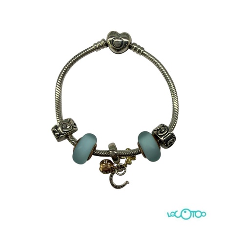 Pulsera Plata PANDORA con 5 Charms, cierre 