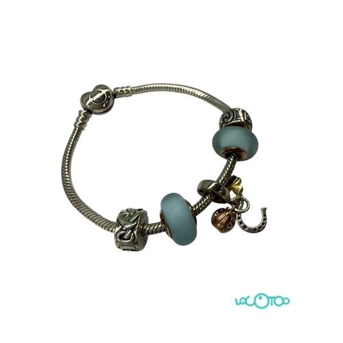 Pulsera Plata PANDORA con 5 Charms, cierre 