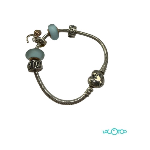 Pulsera Plata PANDORA con 5 Charms, cierre 