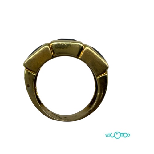 Anillo Oro 18 k y Granates . 3 piedras en t