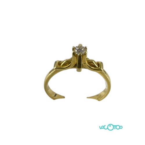 Anillo oro 18 k ,tipo solitario con diamant