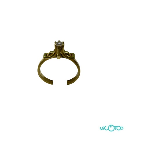 Anillo oro 18 k ,tipo solitario con diamant