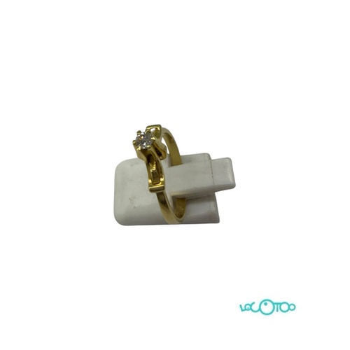 Anillo oro 18 k ,tipo solitario con diamant