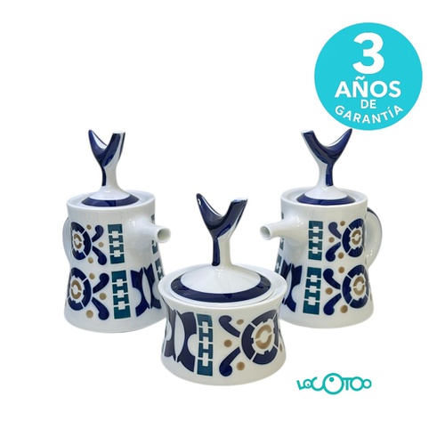 Cerámica SARGADELOS JUEGO TÉ BURELA 6 SERVI