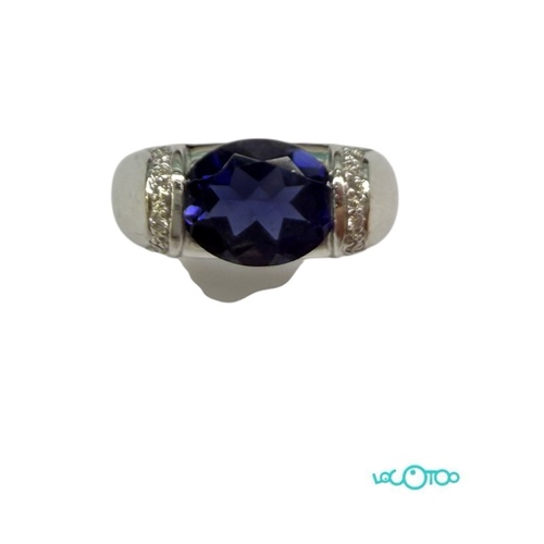 Anillo Oro Blanco  18 k , 12 diamantes de 0