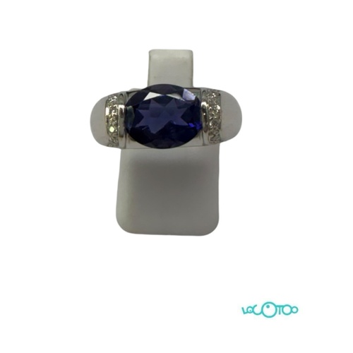 Anillo Oro Blanco  18 k , 12 diamantes de 0