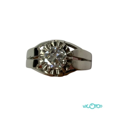 Anillo Oro blanco 18 k  con diamante  de 0,