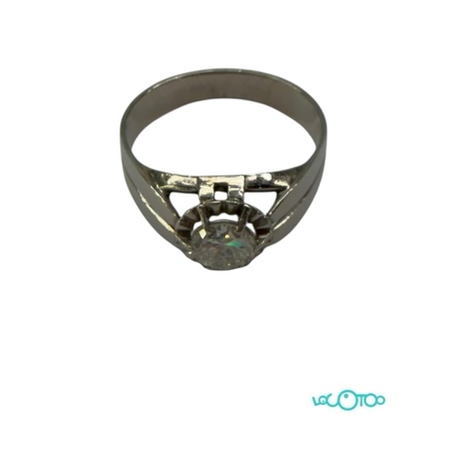 Anillo Oro blanco 18 k  con diamante  de 0,