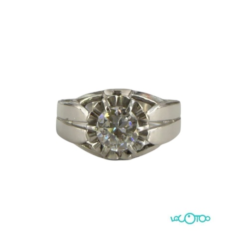Anillo Oro blanco 18 k  con diamante  de 0,