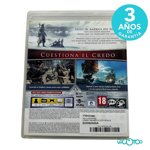 ASSASSIN'S CREED ROGUE PS3