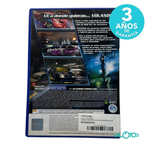 Videojuego SONY PS2 NEED FOR SPEED UNDERGRO