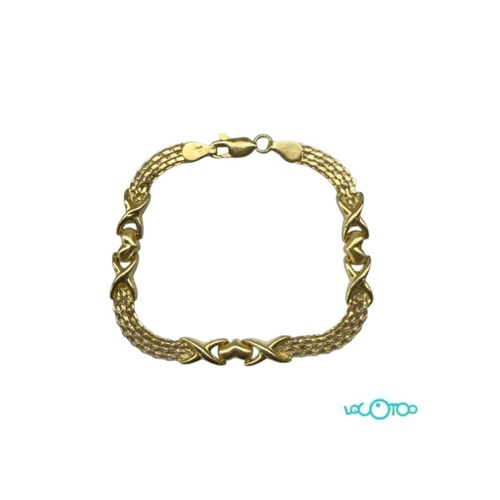 Pulsera Oro 18K , malla articulada  combina