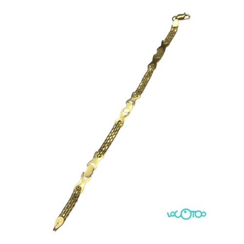 Pulsera Oro 18K , malla articulada  combina