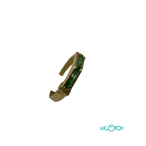 Anillo Oro 18 k y esmeraldas talla carré de