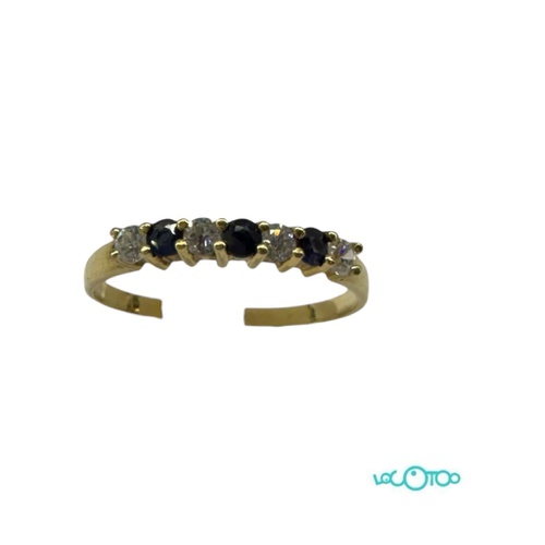 Anillo oro 18 k , modelo media alianza  de 