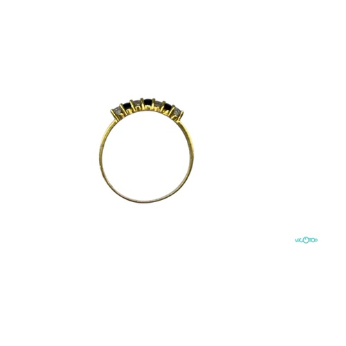 Anillo oro 18 k , modelo media alianza  de 