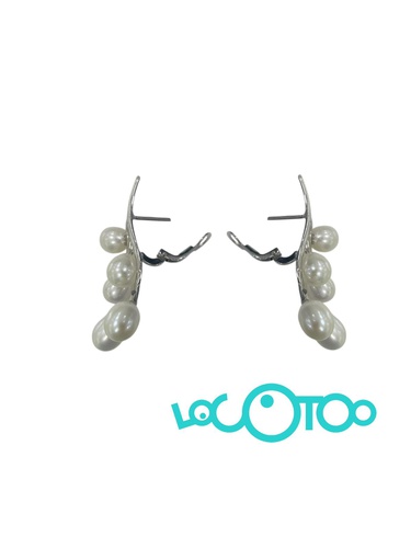 PENDIENTES ORO BLANCO 18K