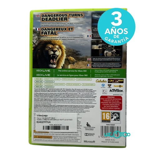 CABELAS DANGEROUS HUNTS 2013 X360
