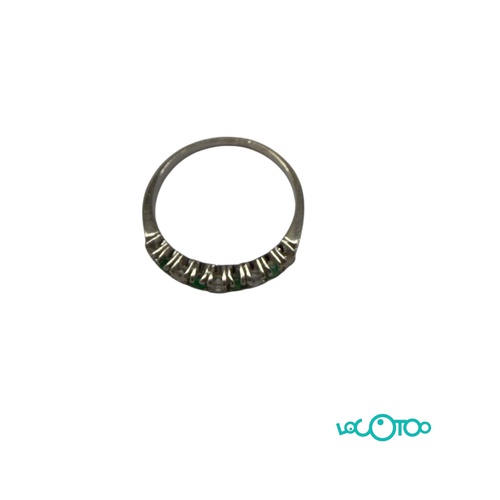 ANILLO ORO 18K CON DIAMANTES Y ESMERALDAS 
