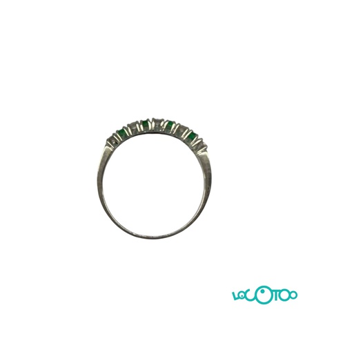 ANILLO ORO 18K CON DIAMANTES Y ESMERALDAS 
