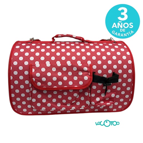 TRANSPORTÍN MASCOTAS BPS POLKA ROJO