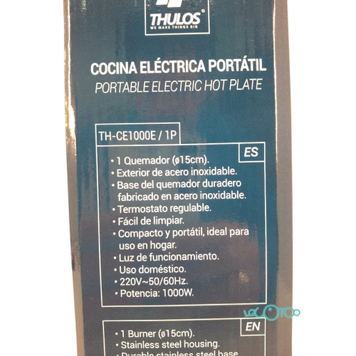 COCINA ELÉCTRICA PORTÁTIL THULOS TH-CE1000E