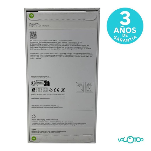 Smartphone APPLE IPHONE 17 PRO 6,3 '' 12 GB