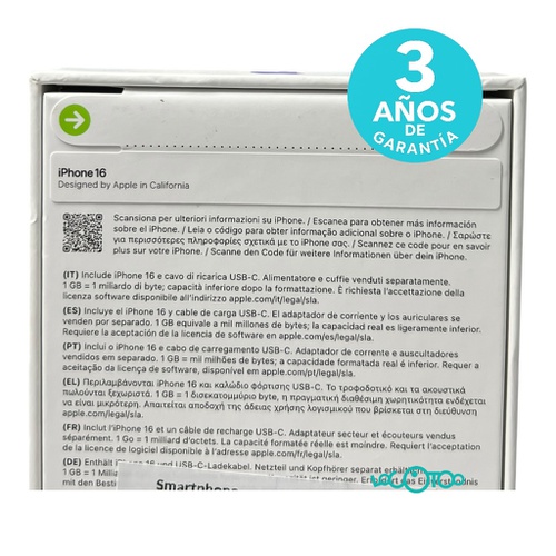 Smartphone APPLE IPHONE 16 Libre 6,1 '' 8 G