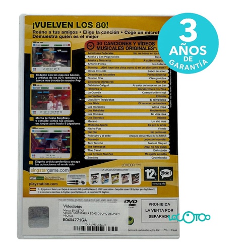 Videojuego SINGSTAR SINGSTAR LA EDAD DE ORO