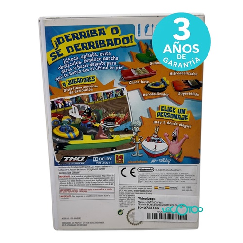 NINTENDO WII BOB ESPONJA BOTES DE CHOQUE