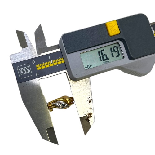 PENDIENTES ORO 18Kt CON PIEDRA BLANCA 3,4g