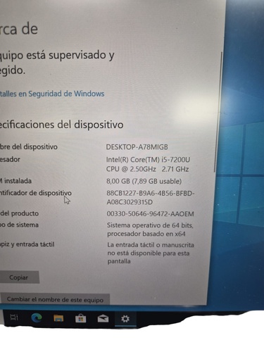 Portátil LENOVO THINKPAD 8 GB Intel I5 7ma 